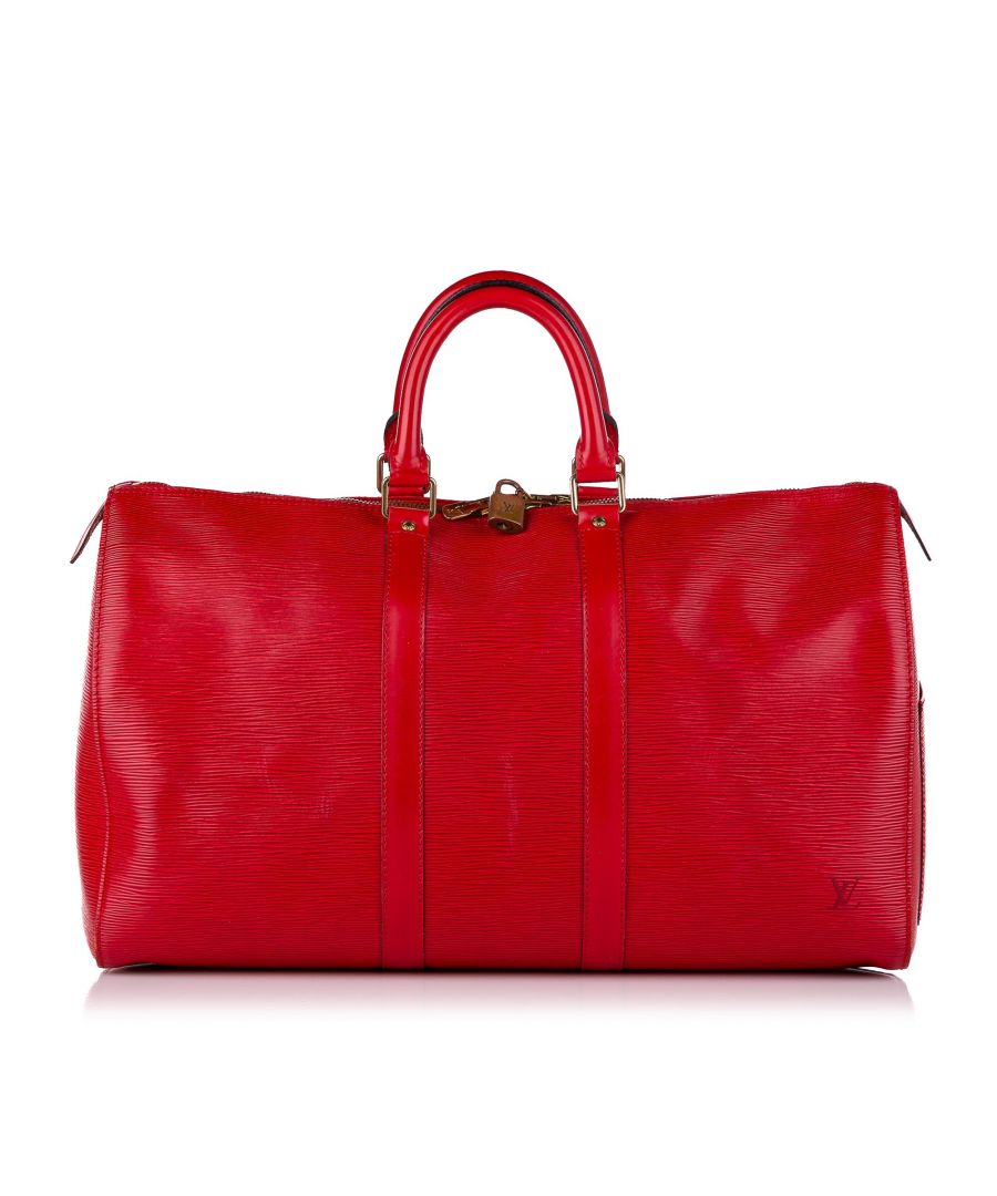 Image for Vintage Louis Vuitton Epi Keepall 45 Red