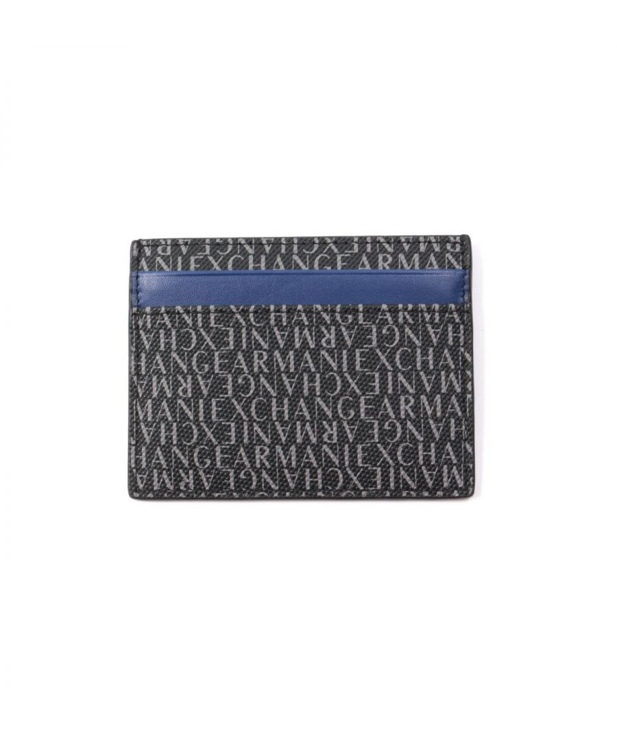 Look and feel stylish right down to the accessories this season with  Armani Exchange. The all over logo card holder is crafted from a durable polyester with a leather effect finish. It sports four card slots and a singular main pocket. Finished with the iconic Armani Exchange logo motif printed all over.One Size, Durable Polyester with Leather Effect Finish, Three Card Slots, Singular Main Pocket, Armani Exchange Branding, Dimensions: 8H x 10L cm.