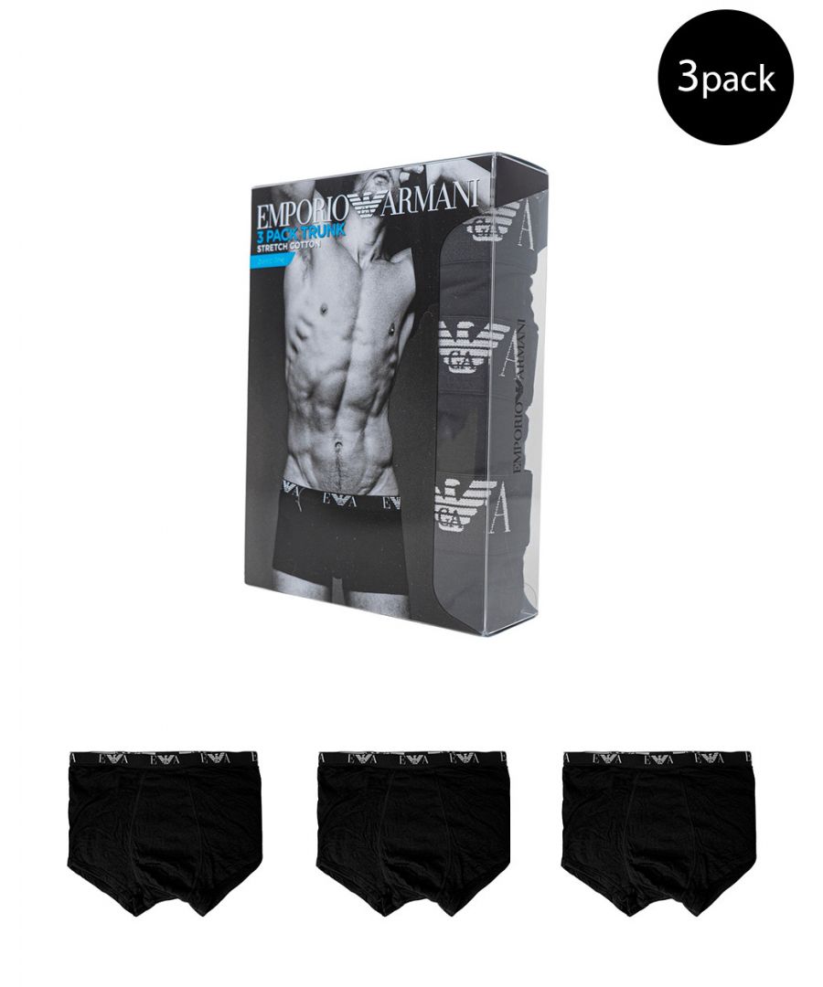 Image for Men's Armani 3 Pack Boxers in Black