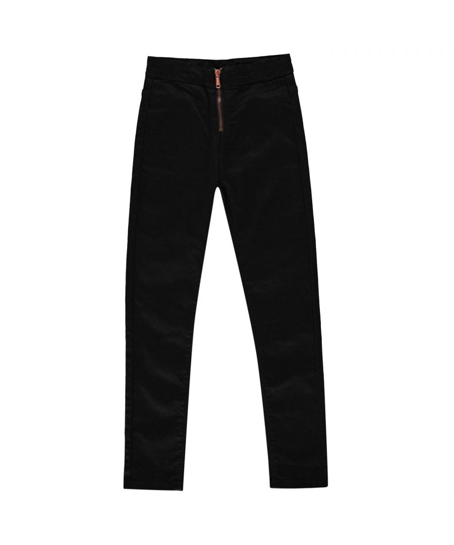 Firetrap High Waisted Zip Jeans Junior Girls - Update your little one's casual collection with the High Waisted Zip Jeans from Firetrap. Crafted with back pockets and a stretch-fit cotton construction, they are a total staple for everyday wear.  > Skinny jeans > High waisted > Zip front > Back pockets > Stretch-fit contruction > 97% cotton, 3% elastane > Machine washable