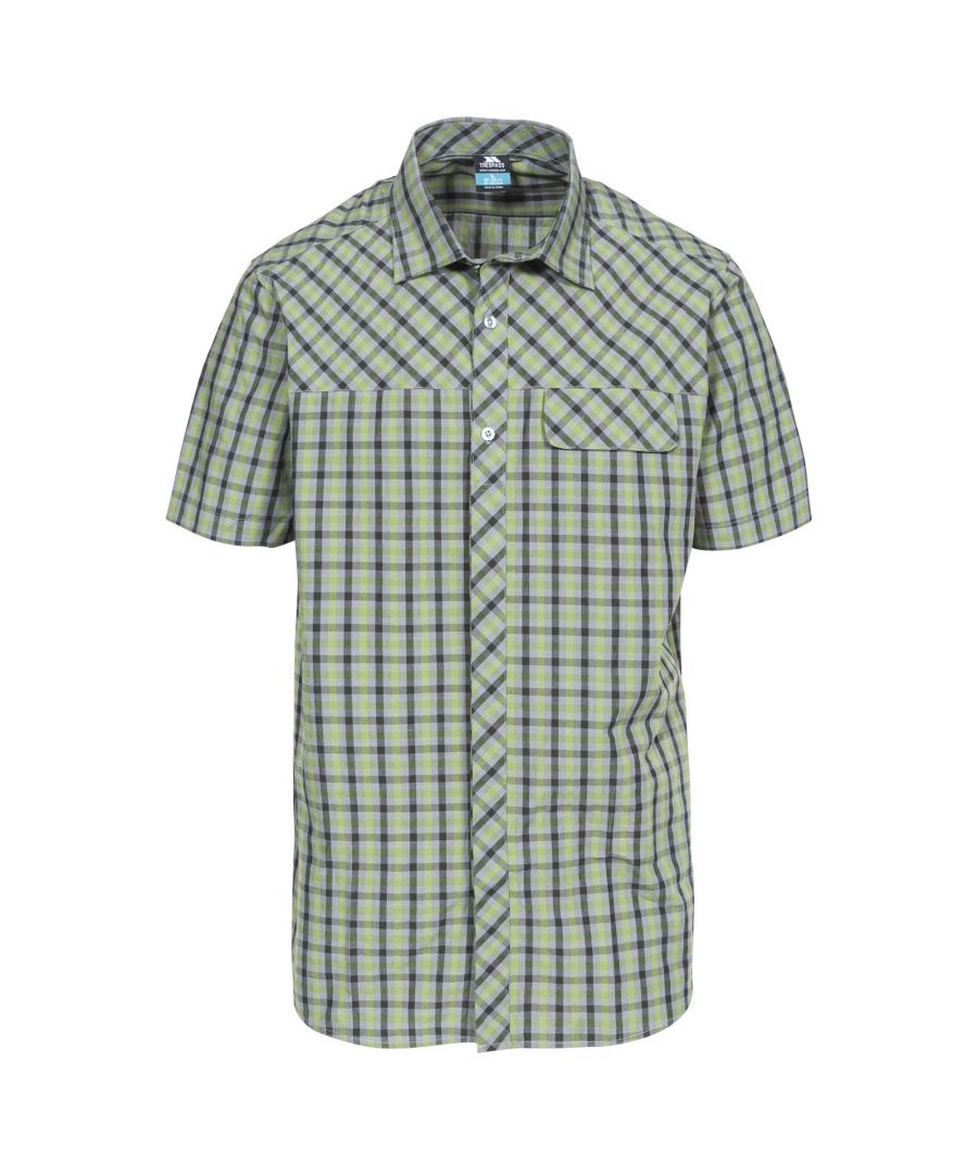 Image for Trespass Mens Juba Short Sleeve Casual Shirt (Cedar Green Check)
