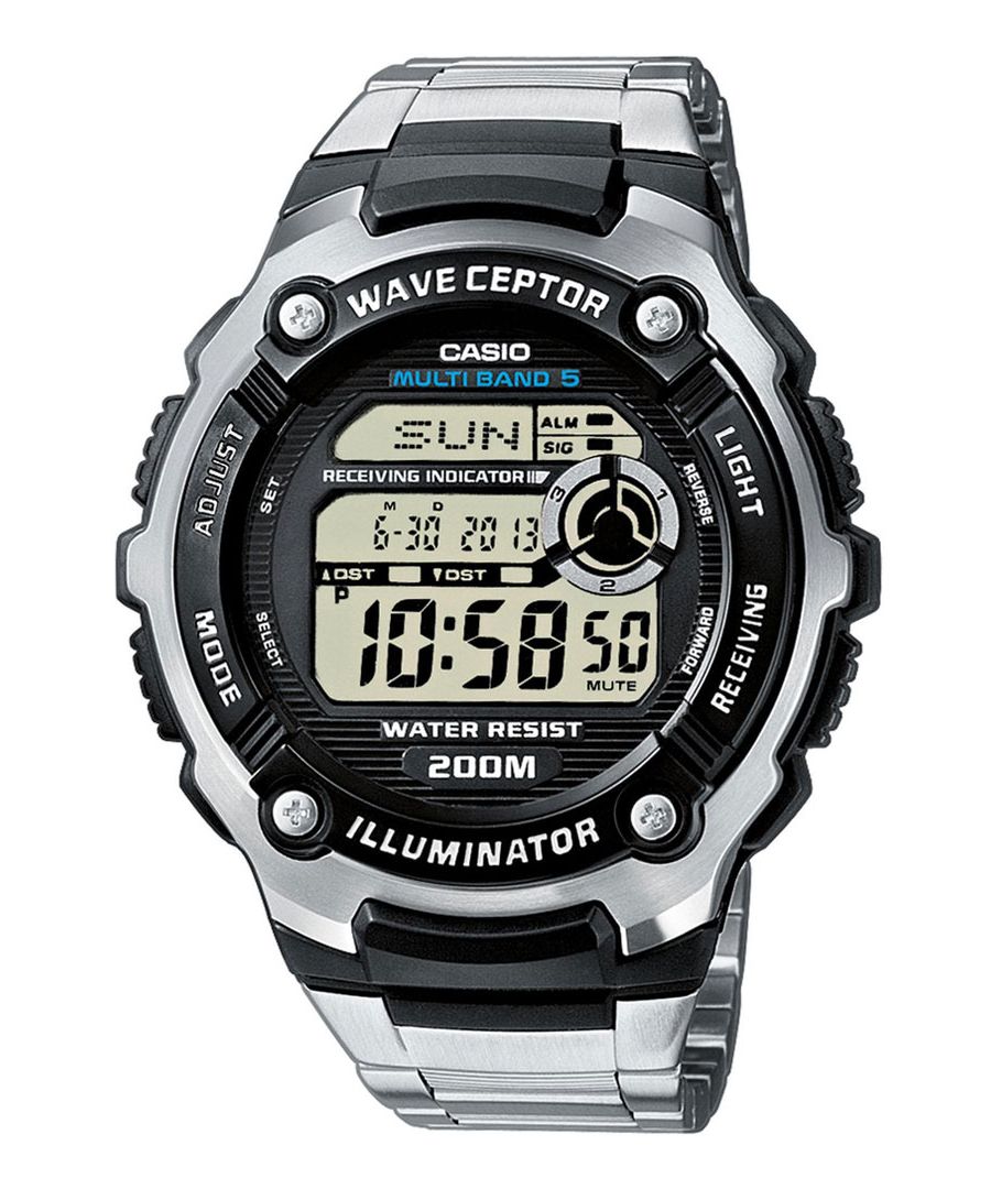 casio wave ceptor mens silver watch wv-200rd-1aef stainless steel (archived) - one size