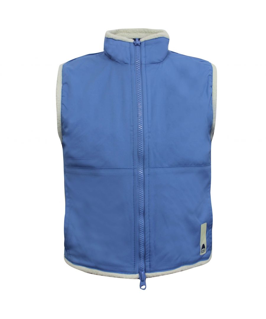 Nike Girls Reversible Jacket Outdoor Sports Gilet Blue Fleece 461239 413