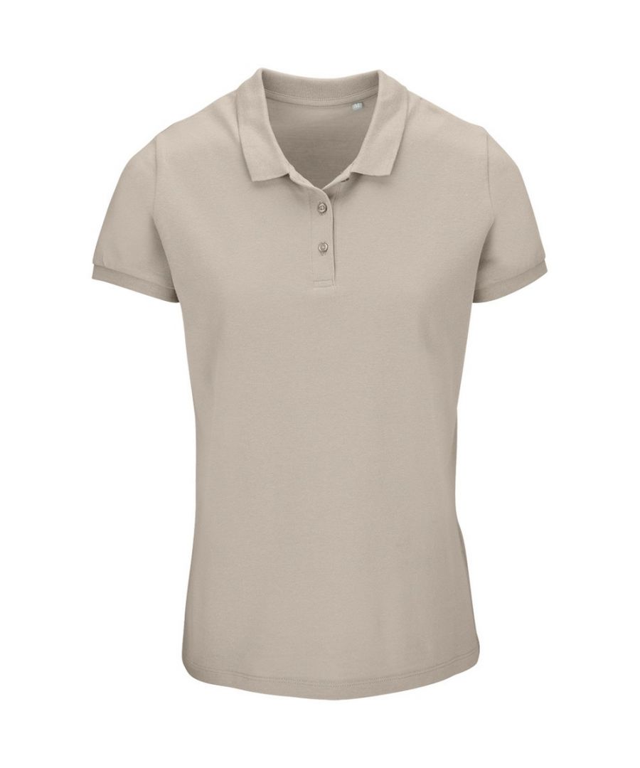 SOLS Womens/Ladies Planet Piqué Organic Polo Shirt (Rope) - Beige - Size UK 8-10 (Womens)