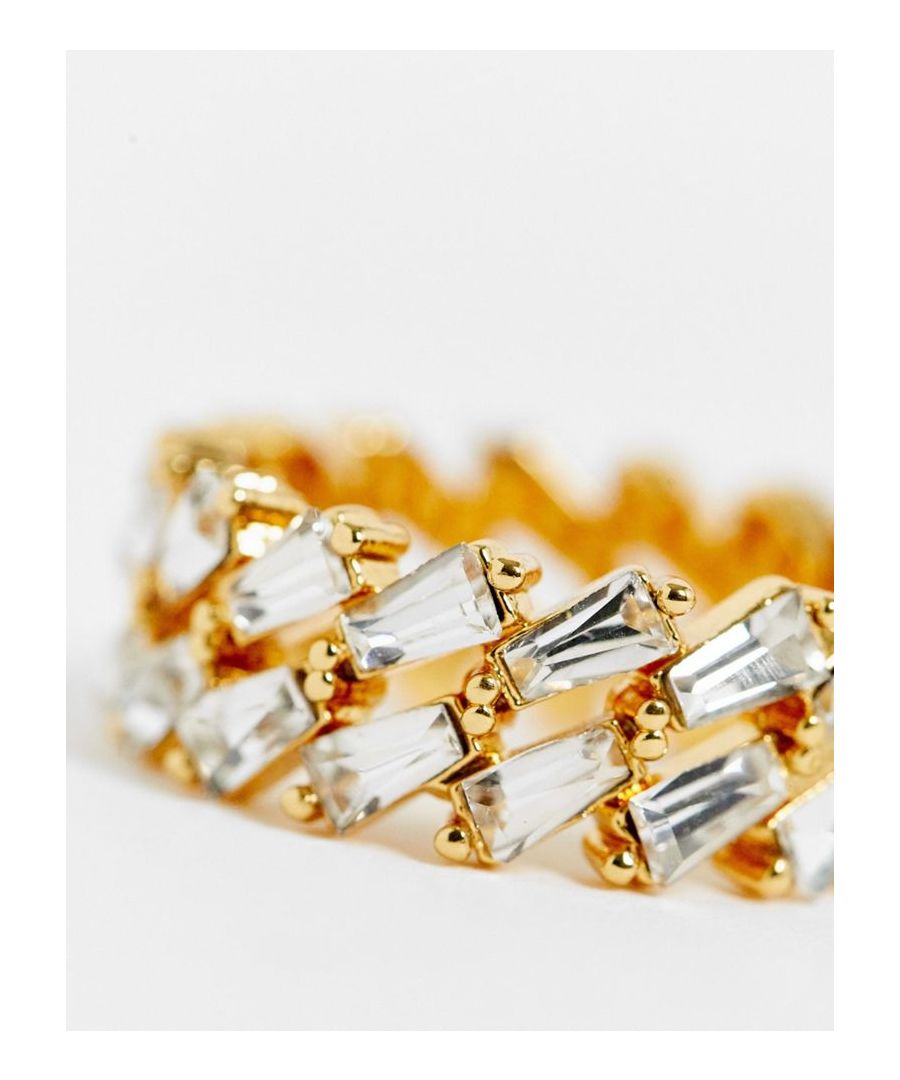 Ring by ASOS DESIGN Need-to-know details Embellished design Baguette-shaped diamantes Smooth finish  Sold By: Asos