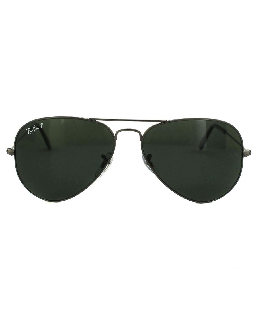 Ray-Ban Sunglasses Aviator 3025 004/58 Polarized 58mm were originally designed in 1936 for US military pilots and have since become one of the most iconic sunglasses models in the world. The timeless design is characterised by the thin metal wire frame, large teardrop shaped lenses and fine metal temples that feature silicone tips and nose pads for a customised and comfortable fit. This classic model is available in various sizes and an array of colourways.