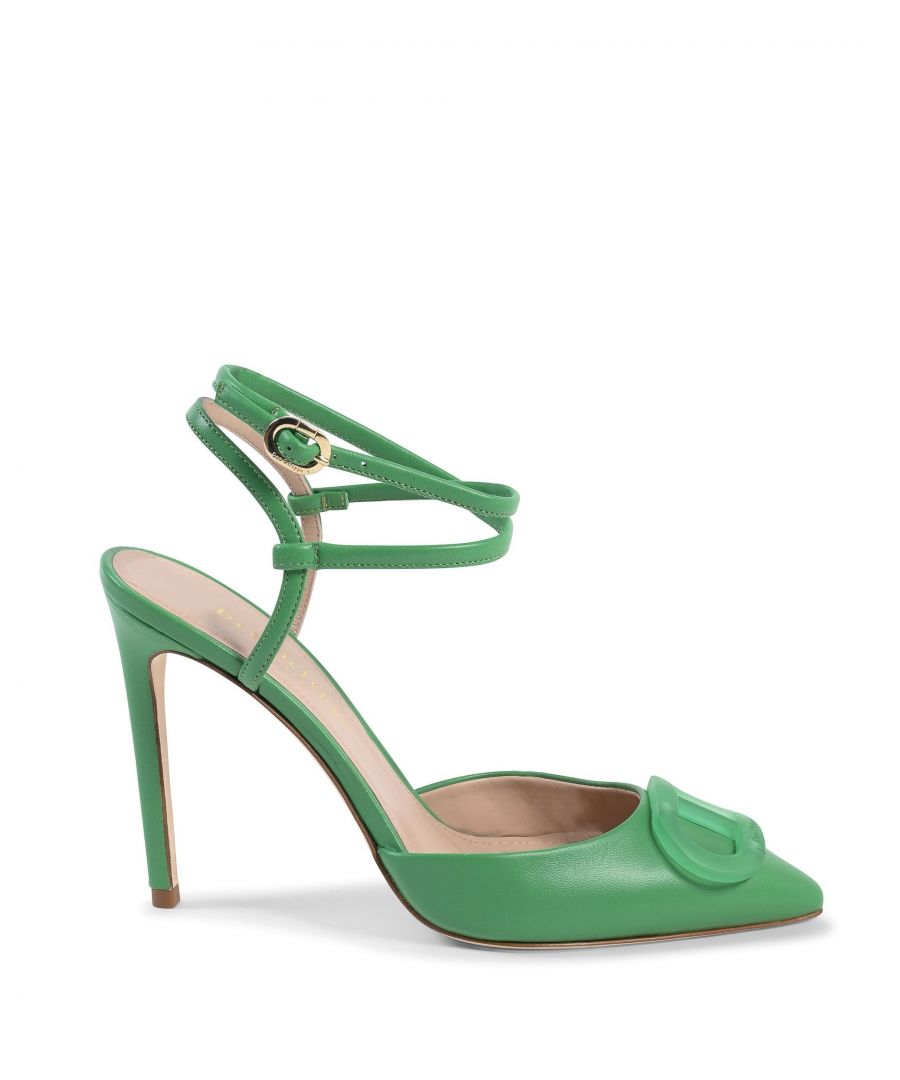 Dee Ocleppo Womens Heeled Sandal Green Leather - Size UK 4