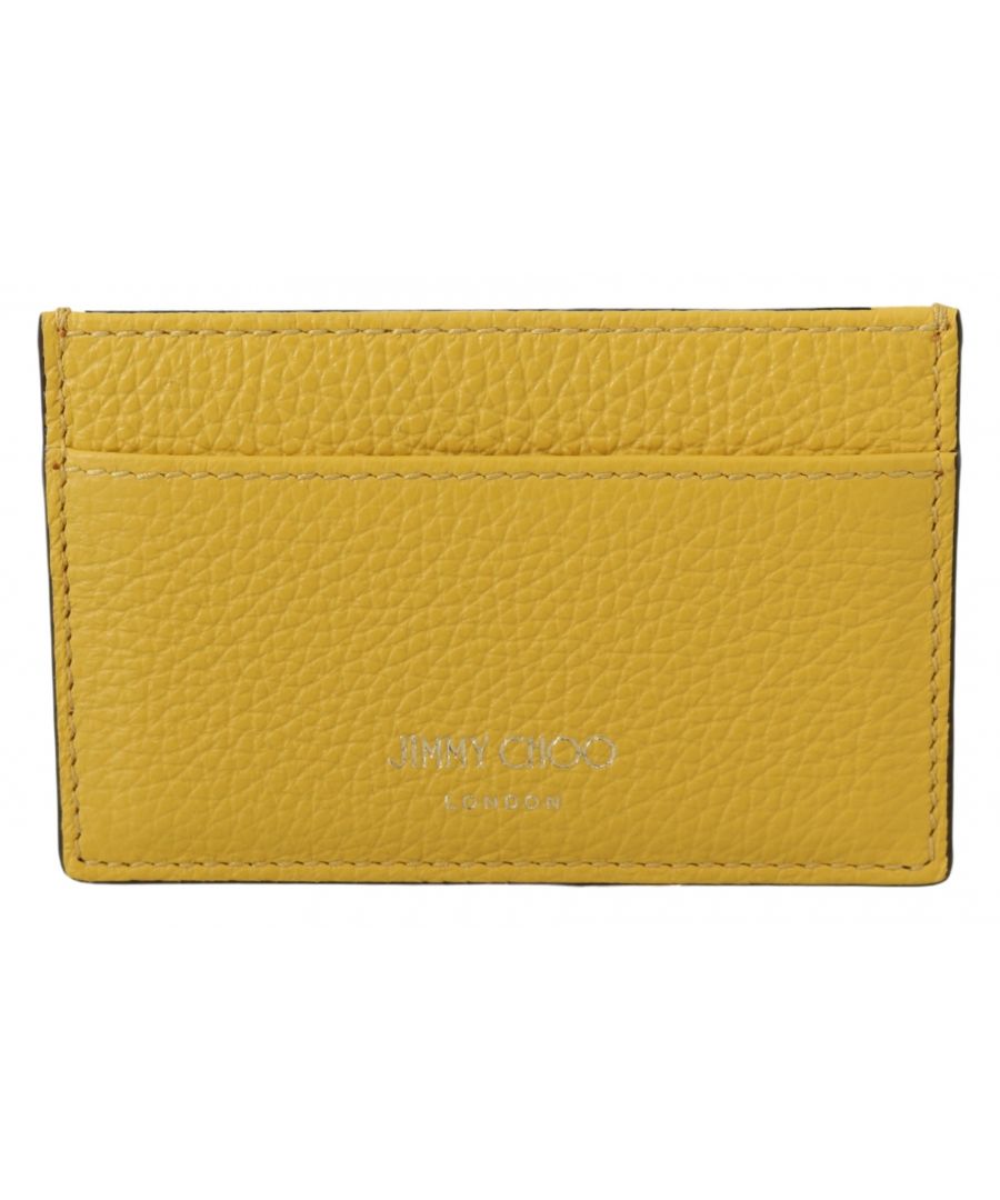Image for Jimmy Choo Aarna Yellow Leather Card Holder