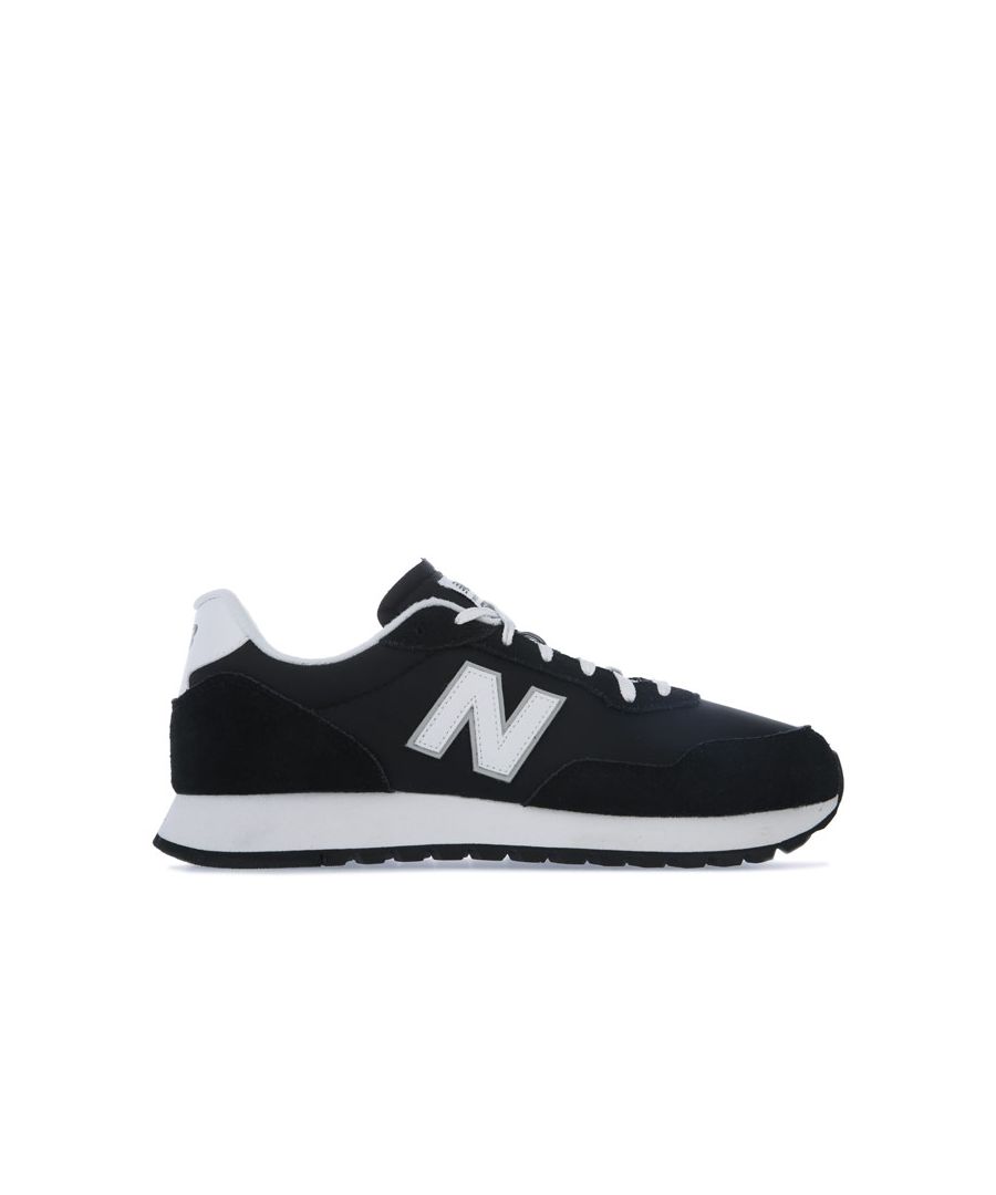 Mens New Balance 527 Trainers in black- white.- Adjustable lace closure for a customized fit.- Utilitarian inspired materials and colors.- Heritage-inspired style.- Padded tongue and cuff .- Textured grip tread. - New Balance branding at tongue  side and heel. - Rubber outsole.- Textile upper  Textile lining  Synthetic sole.- Ref.: ML527LA