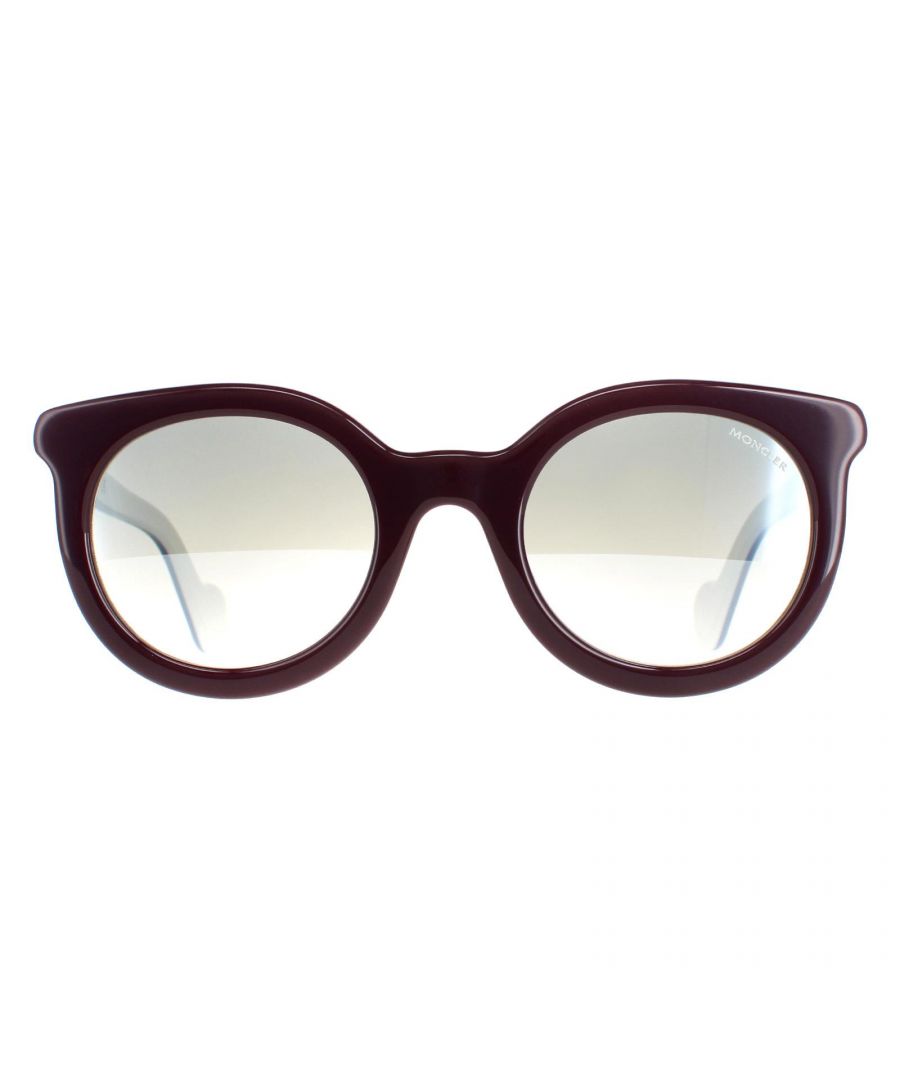 Moncler Round Womens Bordeaux Smoke Mirror ML0015 - Purple - One Size