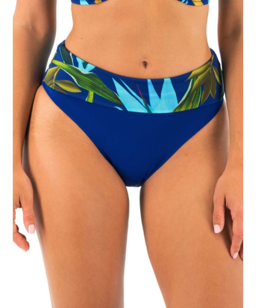 Fantasie Womens Pichola Fold Bikini Brief - Blue Polyamide - Size Large