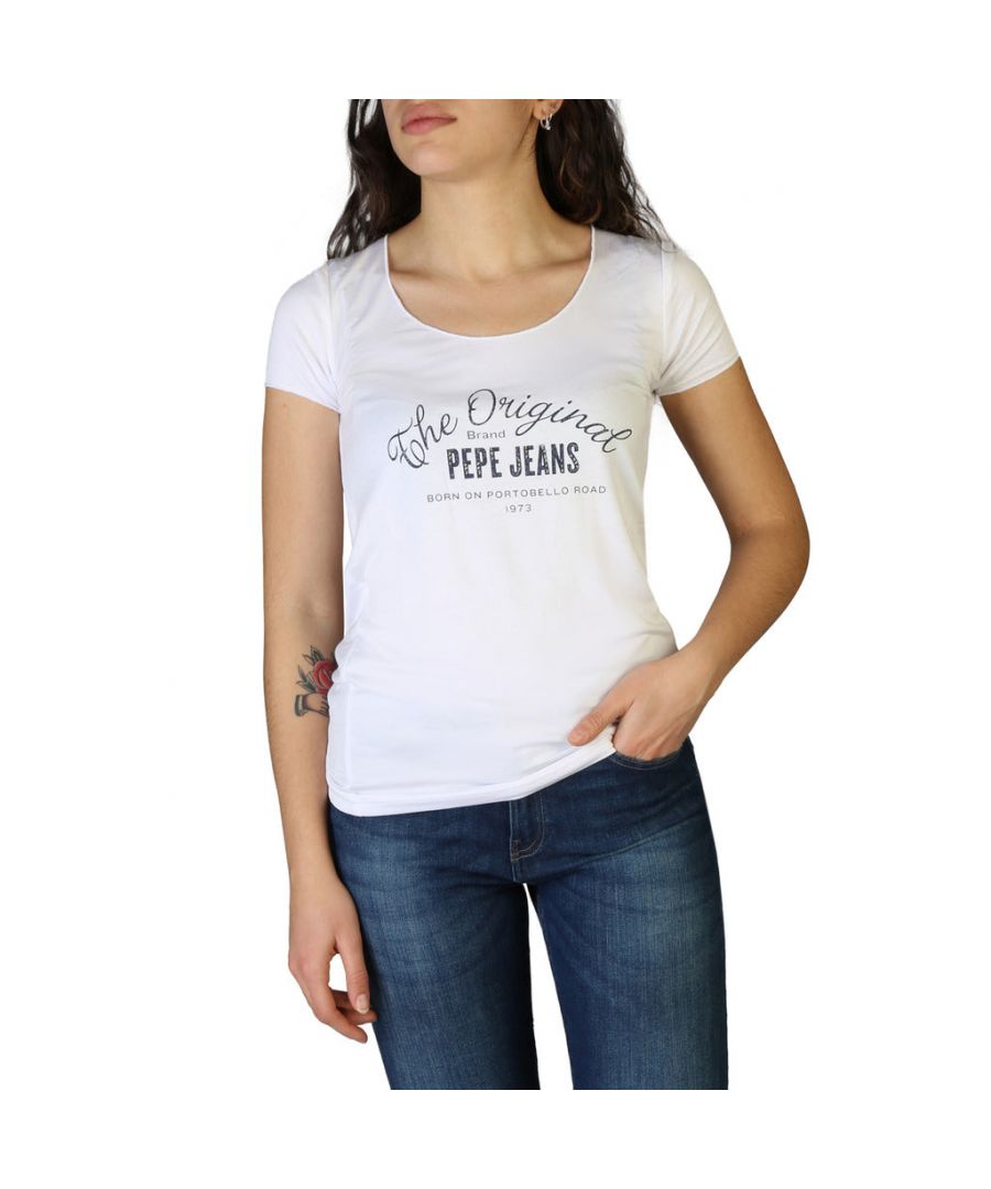 pepe jeans womens t-shirt - white viscose - size x-small