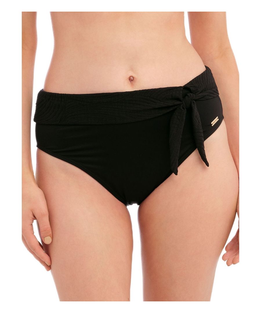 Fantasie Womens Ottawa High Waist Bikini Brief - Black Polyamide - Size Medium