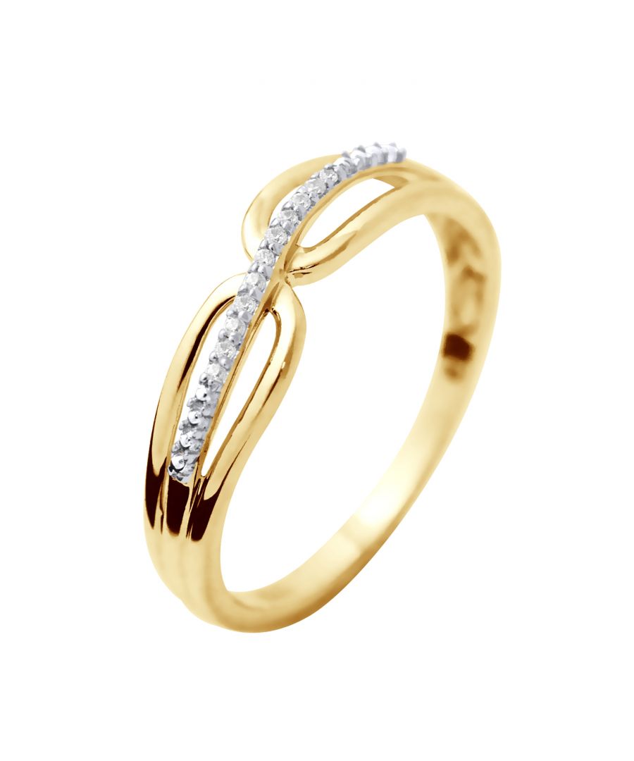 Alliance Diamonds 0,030 Cts - HSI (kleur H - Quality Si1) - Yellow Gold Jewelry 375 duizendste - Verkrijgbaar van maat 48 tot maat 62 - 2 jaar garantie op fabricagefouten - Wordt geleverd in een zaak Sieraad met een certificaat van echtheid en een internationale garantie - al onze juwelen zijn gemaakt in Frankrijk.