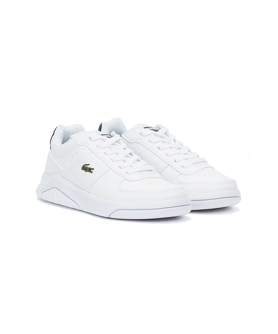 The Game Advance 0722 1 by Lacoste are classic court silhouette trainers. This pair is crafted with  breathable faux-leather upper, mesh lining and lightweight rubber outsoles for comfort, while classic Lacoste branding gives them a signature finish.