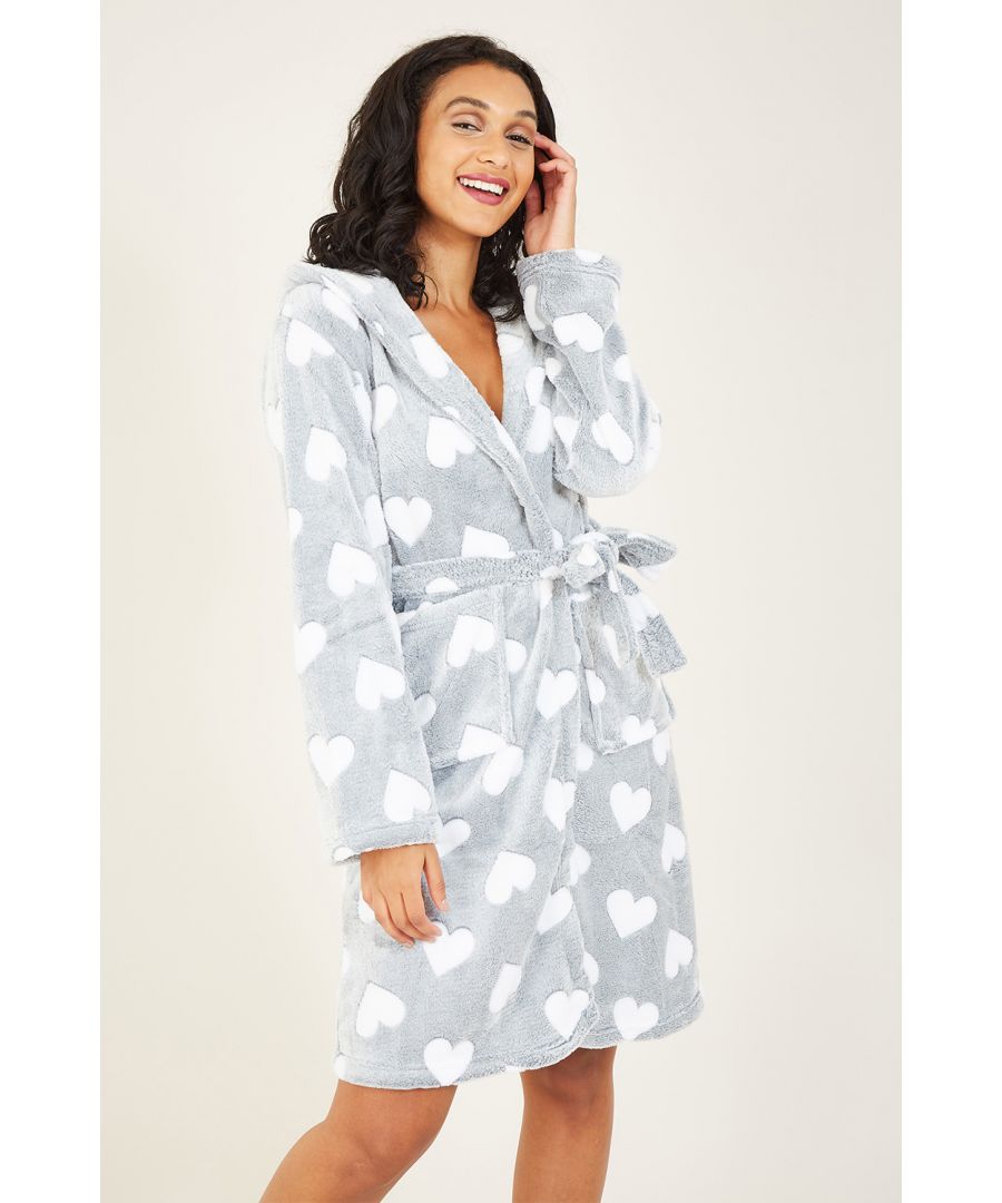Image for Yumi Heart Luxury Fleece Hooded Robe