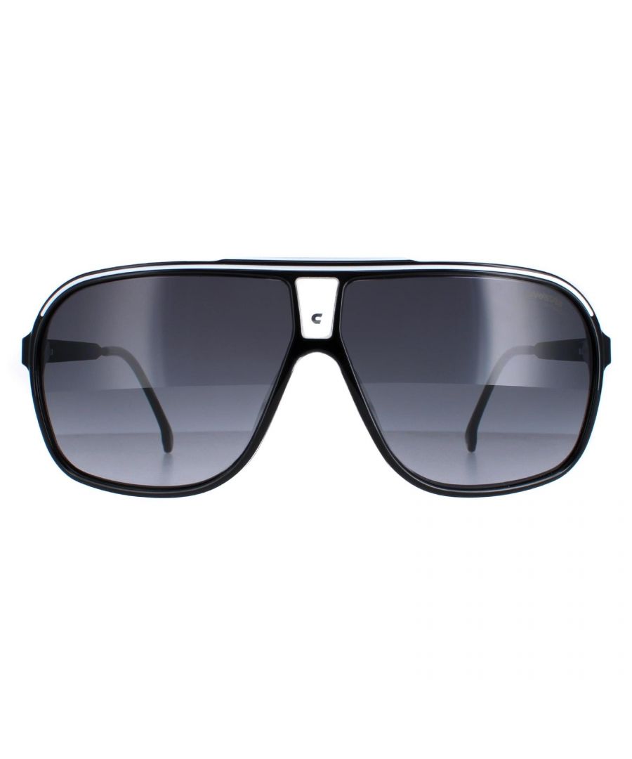 Carrera Aviator Mens Black and White Grey Gradient Grand Prix 3  Sunglasses are a aviator style crafted from lightweight acetate. The Carrera C on the bridge and branding on the slender temples ensure authenticity.