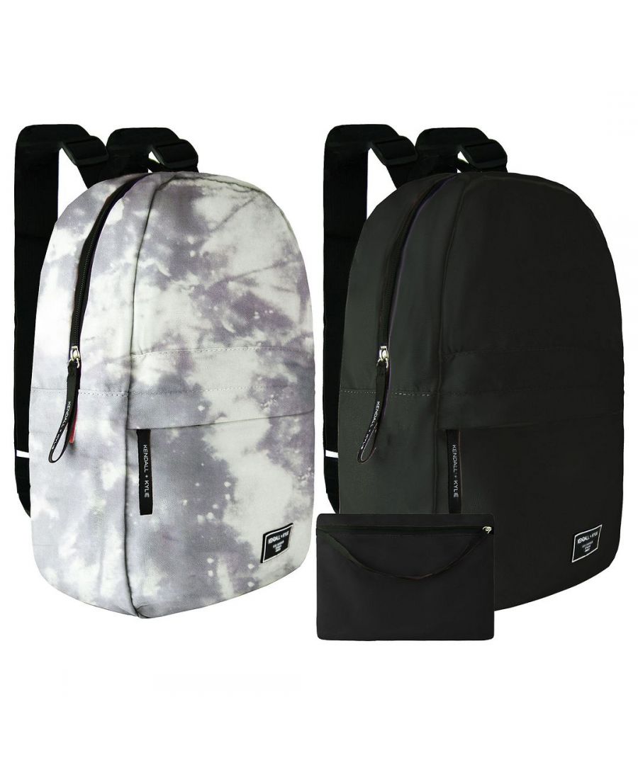 kendall + kylie unisex 2-pack washable grey/black backpack - multicolour - one size
