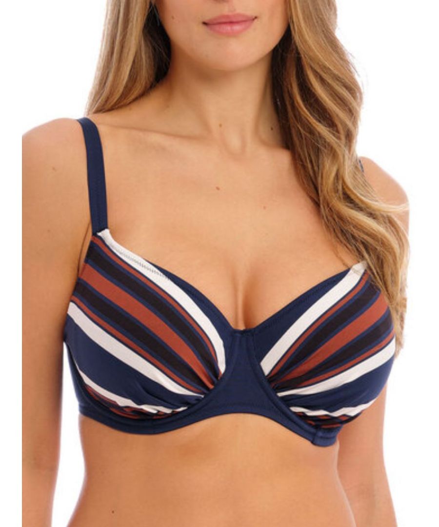 Fantasie Womens Ocean Cove Full Cup Bikini Top - Blue Polyamide - Size 38D