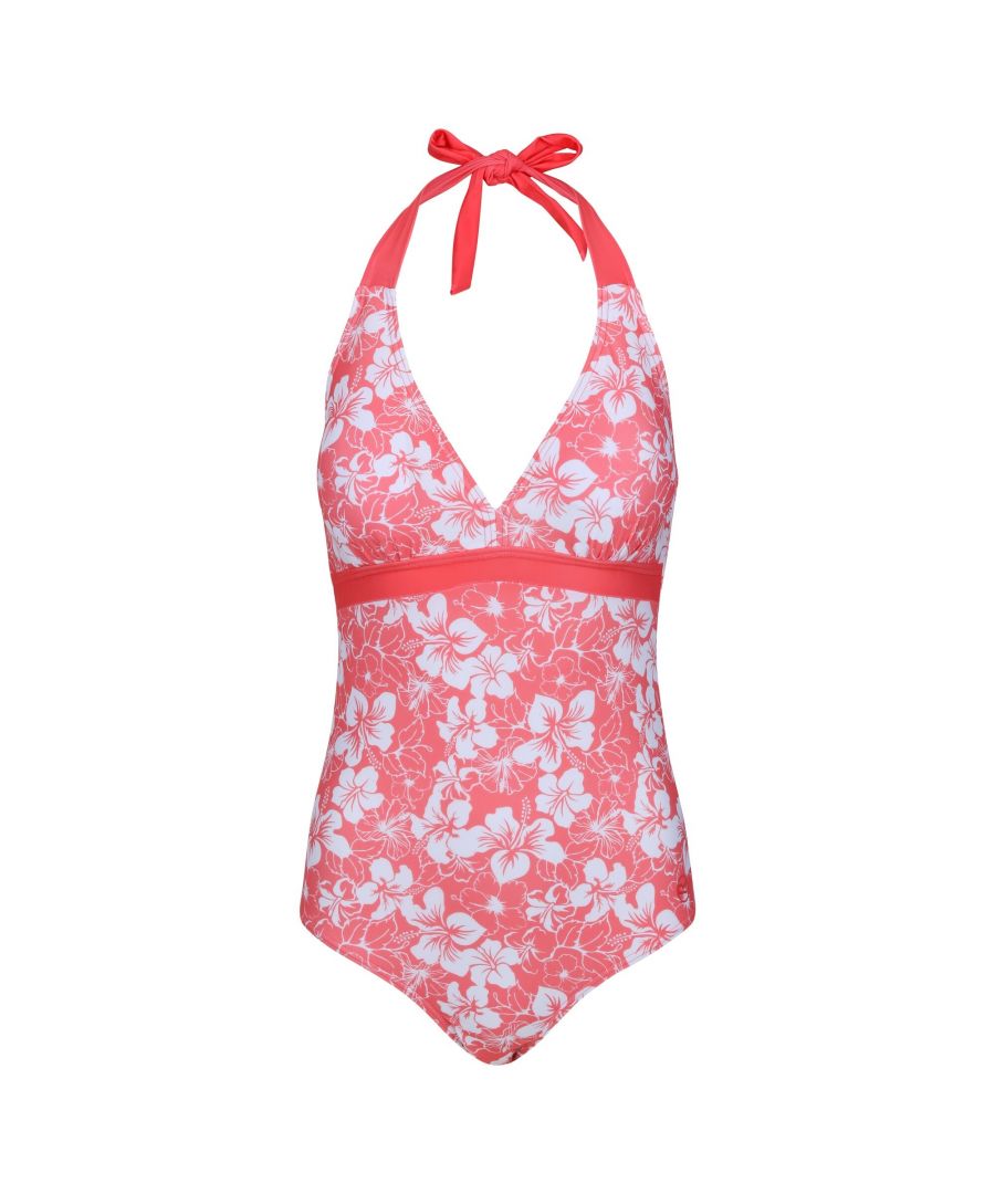 Regatta Womens/Ladies Flavia Hibiscus One Piece Swimsuit (Peach Bloom) - Size 10 UK