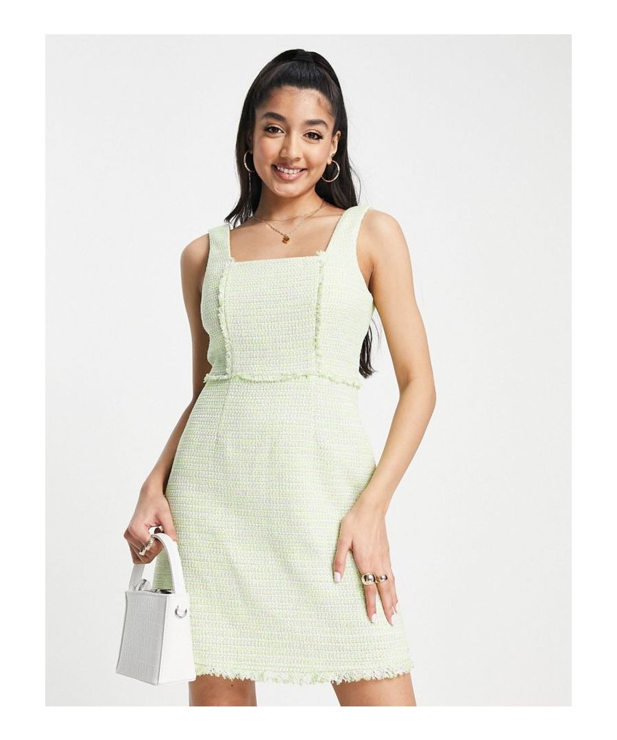 Dress by Miss Selfridge The scroll is over Square neck Sleeveless style Zip-back fastening Regular fit Sold by Asos