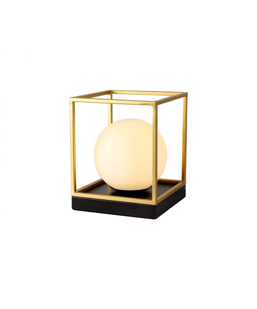 Image for Table Lamp, 1 Light E14, Matt Black, Painted Gold