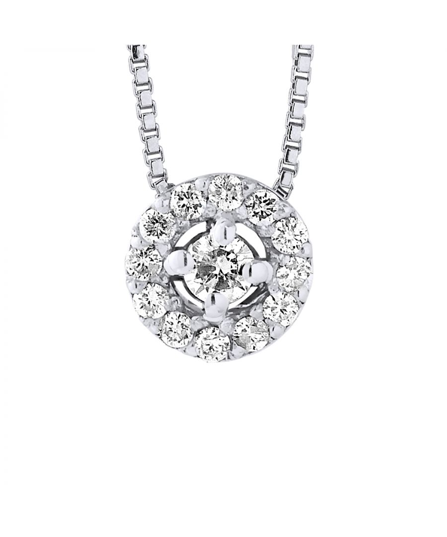 Necklace Diamonds 0.13 cts - White Gold 375 - HSI Quality - Length 42 cm, 16,5 in - Our jewellery is made in France and will be delivered in a gift box accompanied by a Certificate of Authenticity and International Warranty