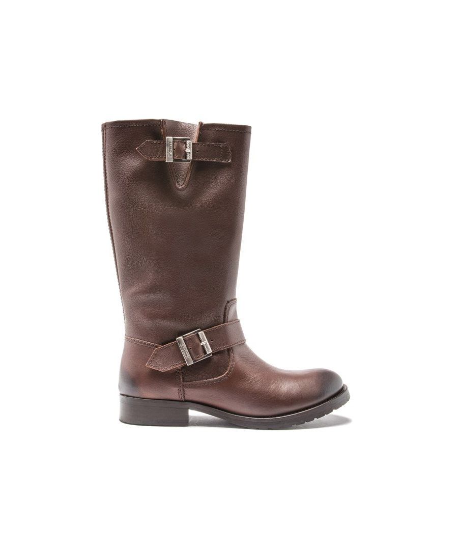 Stride Into The New Season With The California Women's Mid-calf Boot From Quintessential British Brand Barbour International. Blending Fashion With Function, The Waxed Brown Leather Biker Styled Boot Features Two Adjustable Buckles And A Padded Leather Sock For Your Comfort.