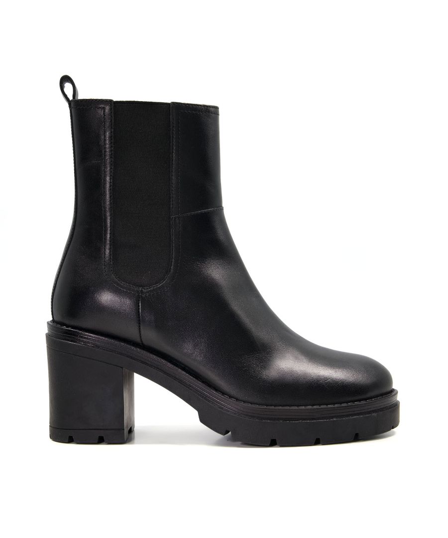 Leather Tractor Platform Chelsea Boot