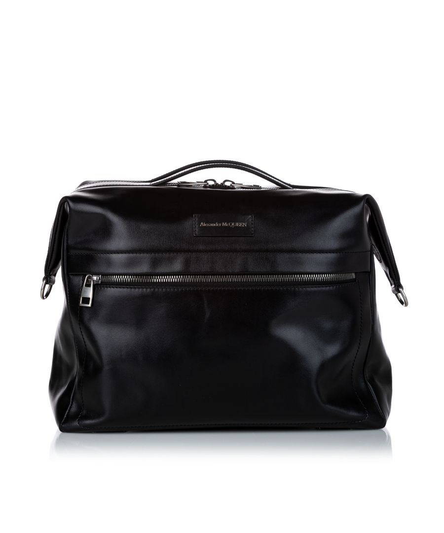 Image for Vintage Alexander McQueen Leather Business Bag Black