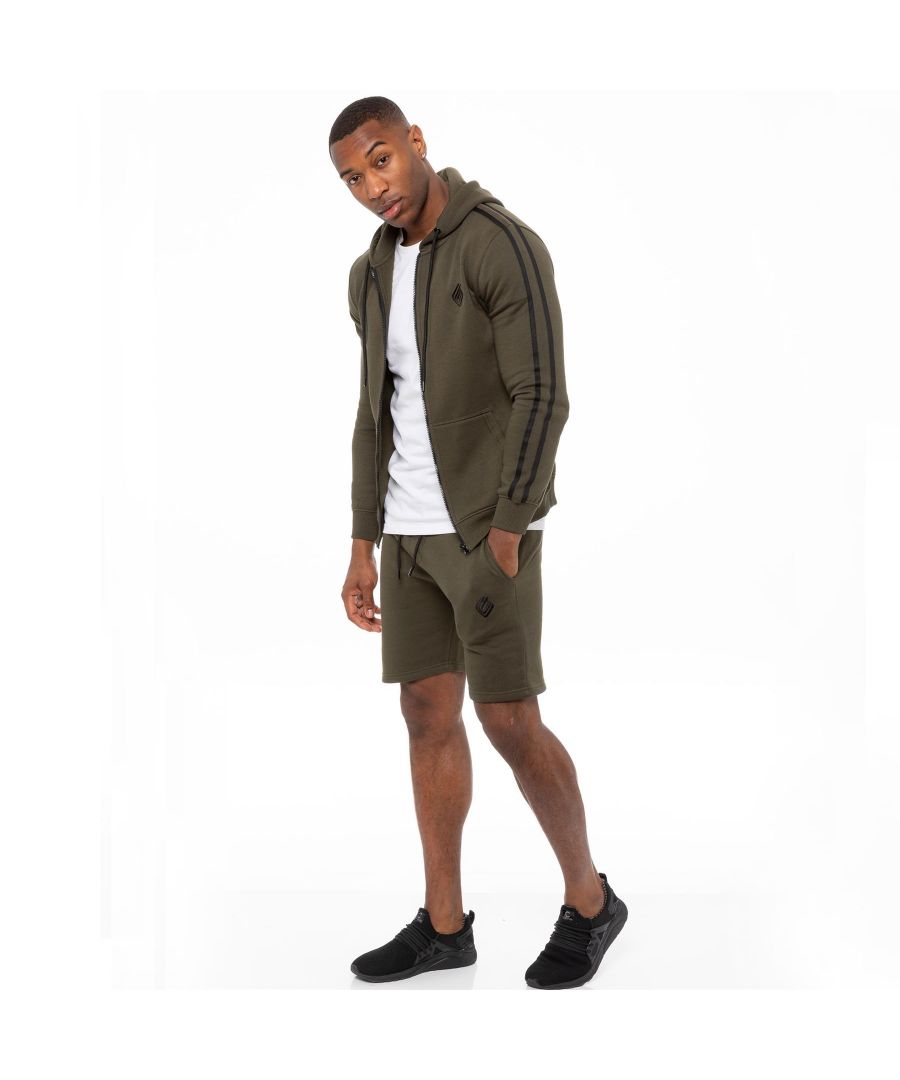 Enzo Mens Fleece Gym Shorts - Khaki Cotton - Size Medium