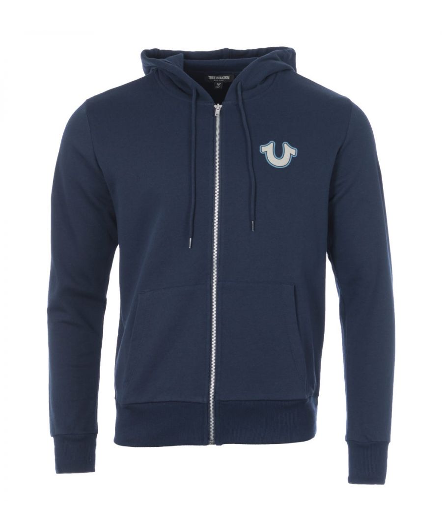 Image for True Religion Jeans Brand Logo Zip Up Hooded Sweatshirt - Night Sky