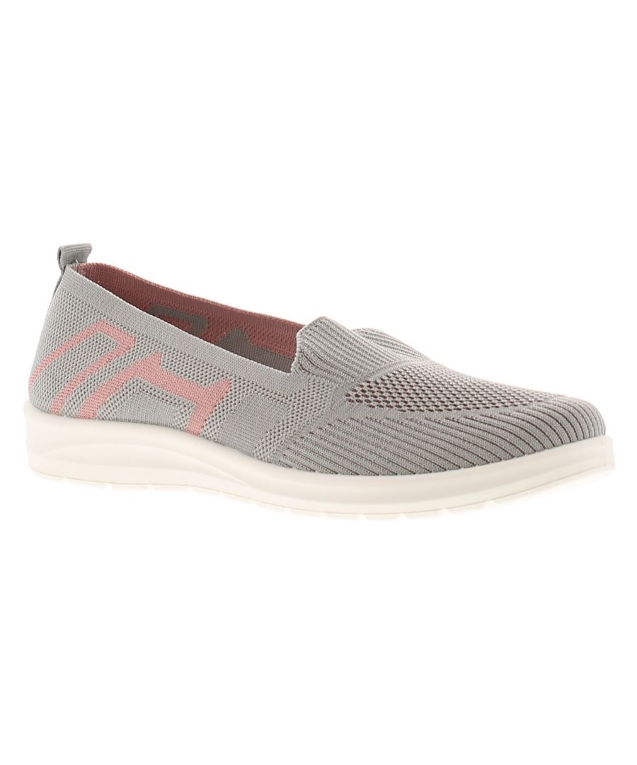 Platino Knit Womens Flat Shoes Grey | Platino