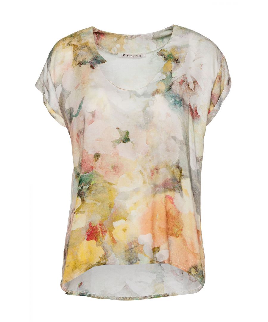 Image for Print Cap Sleeve Top