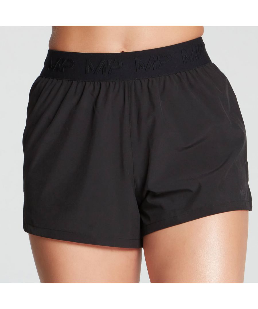 Designed to give you total confidence and comfort throughout your training, the Essentials Training Shorts are super-lightweight so you can fly through your workouts.\n\nThey have an elasticated waistband with an adjustable internal drawcord for a customisable fit, plus the four-way stretch fabric and side split hems allow unrestricted movement.\n\nFinished with sweat-wicking technology, the quick-drying fabric is designed to draw moisture away from the body, absorbing sweat to make your workout more comfortable.\n\nFabric: 93% polyester 7% elastane