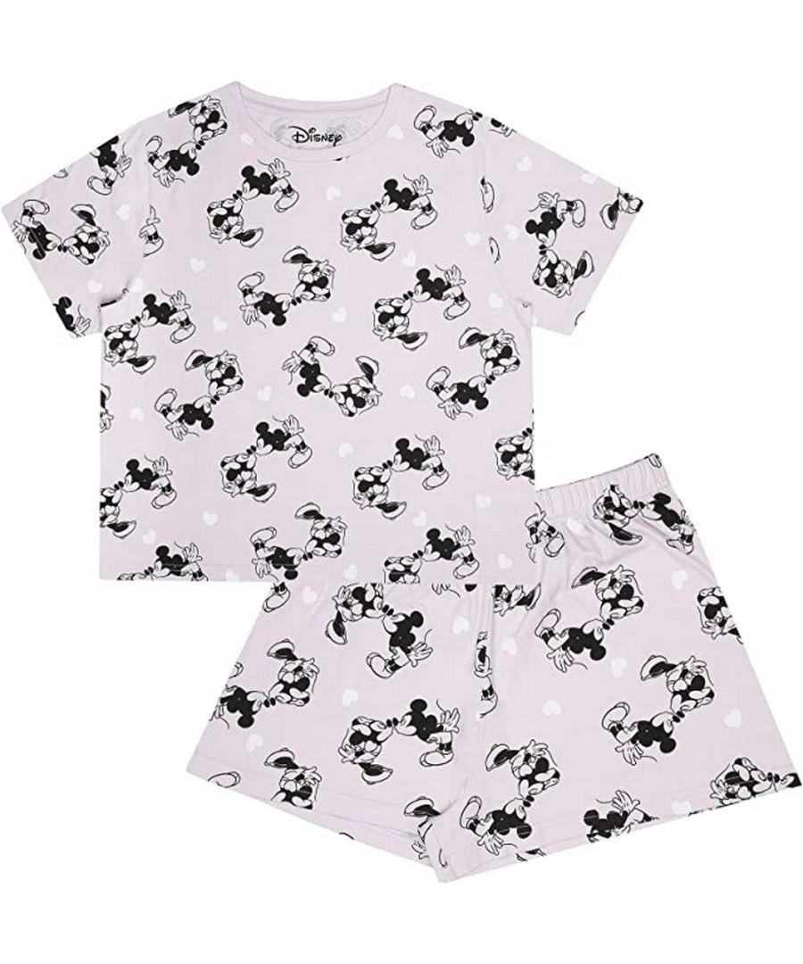 100% Cotton. Fabric: Jersey. Characters: Mickey Mouse, Minnie Mouse. Design: Printed. Neckline: Crew Neck. Waistline: Elasticated. Sleeve-Type: Short-Sleeved. Fastening: Pull-On. 100% Officially Licensed. Contents: 1 Shorts, 1 T-Shirt.