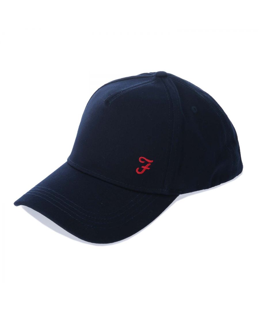 Mens Farah Monza Classic Cap in navy.- Adjustable back strap.- Full crown with six panels.- Adjustable back strap.- Embroidered branding.- 100% Cotton. Machine washable.- Ref: AW21FAROP009A