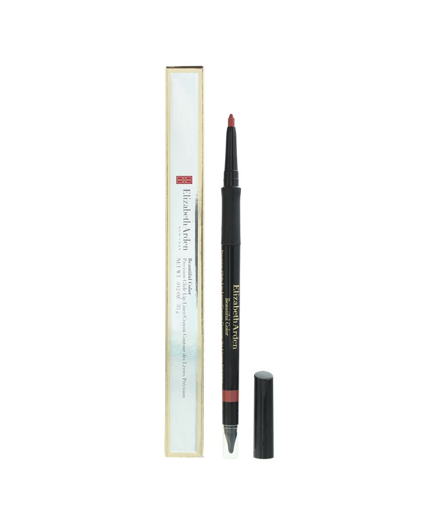 The Elizabeth Arden Beautiful Color Precision Glide Lip Liner is a creamy and high pigmented liner that helps leave lips contoured and coloured for up to 12 hours. The liner provides a rich, colour that doesn't flake, feather or fade, whilst also providing lips with a soft, moisturised and conditioned feel. The ergonomically designed pencils glide across the lips and leave a thin, flexible film that also helps to prolong the wearing of lipsticks and lip glosses.