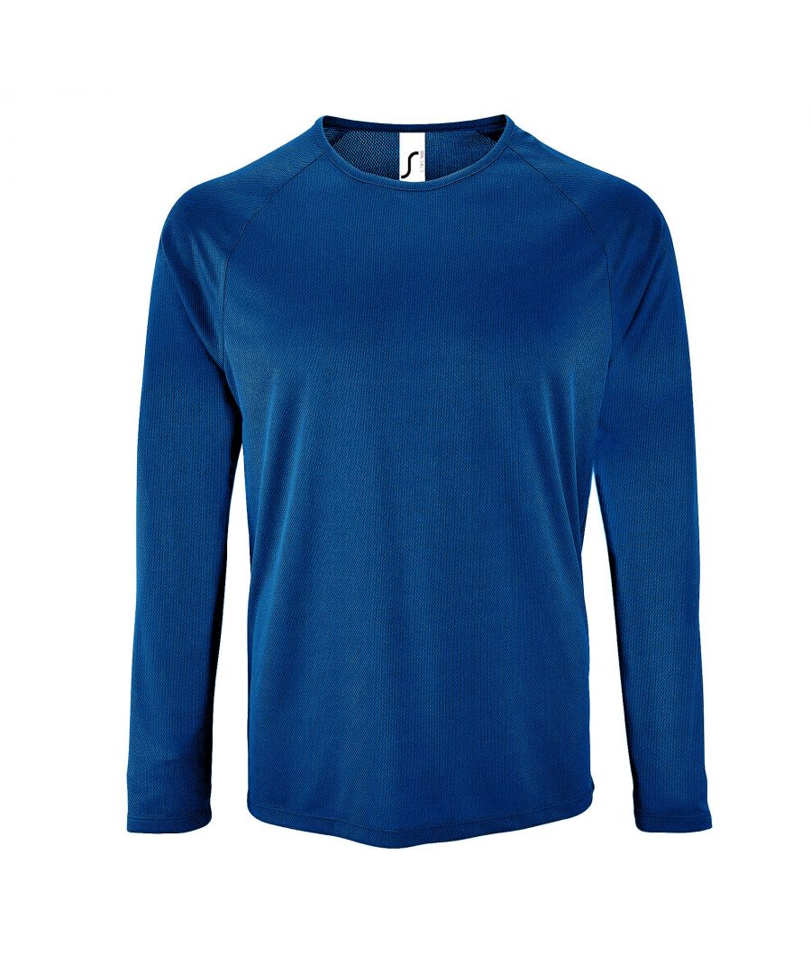 SOLS Mens Sporty Long Sleeve Performance T-Shirt (Royal Blue) - Size Medium