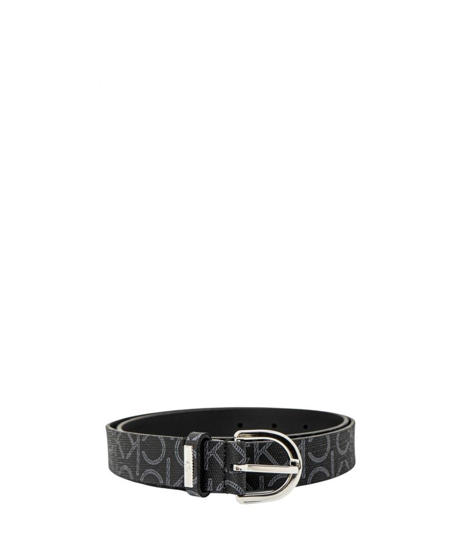 Brand: Calvin Klein Gender: Women Type: Belts Season: Fall/Winter  PRODUCT DETAIL • Color: black • Pattern: print • Fastening: buckle/bow • Size (cm): 2.5 cm  COMPOSITION AND MATERIAL • Composition: -100%  polyurethane  •  Washing: machine wash at 30°