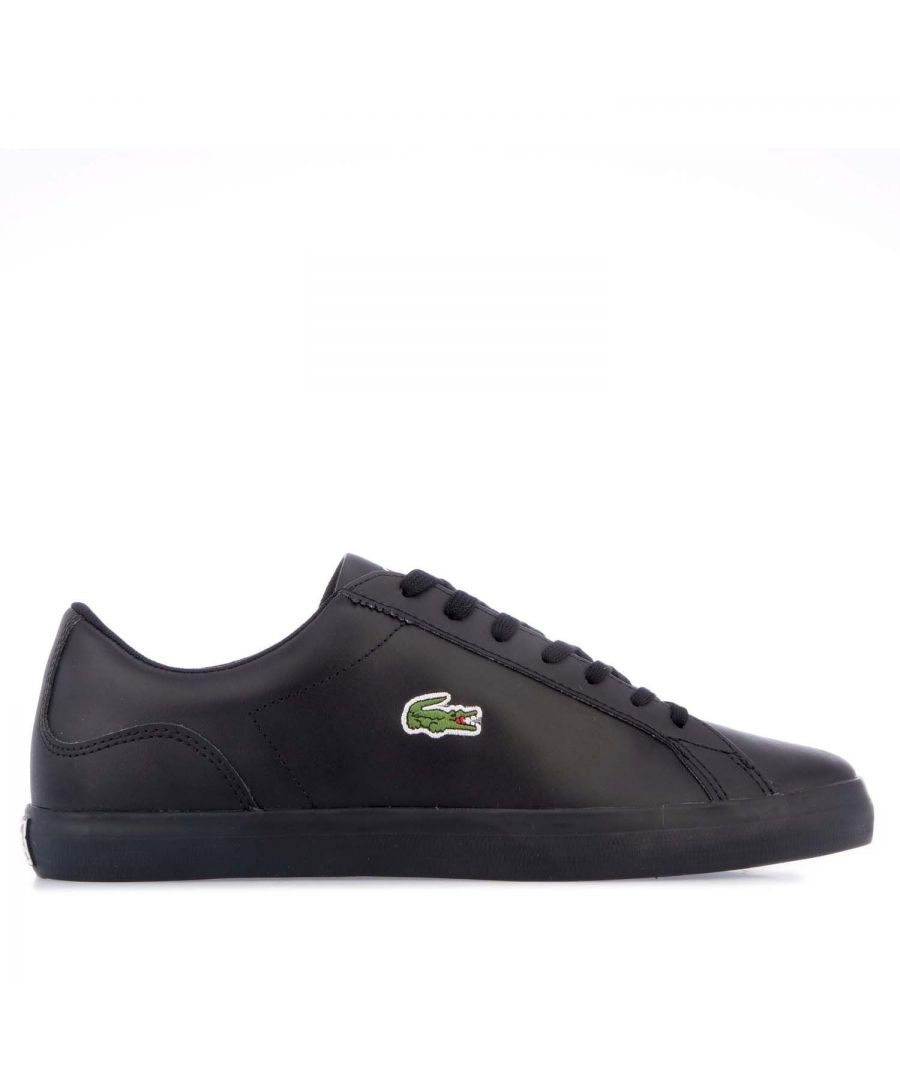 Lacoste Mens Lerond Trainers in Black Leather - Size UK 8