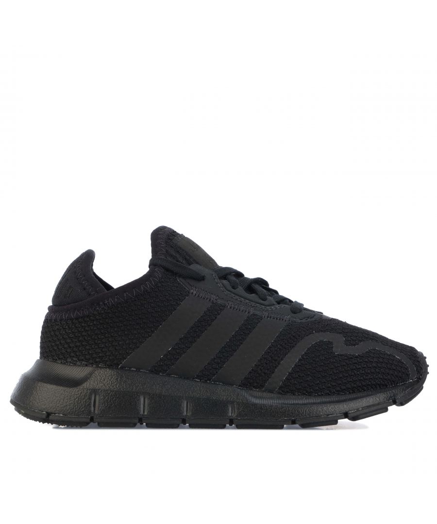Childrens  adidas Originals Swift Run X Trainers in black.- Lace closure. - Snug fit. - Textured feel. - EVA midsole. - Lightweight cushioning. - Rubber outsole.- Ref.: FY2169