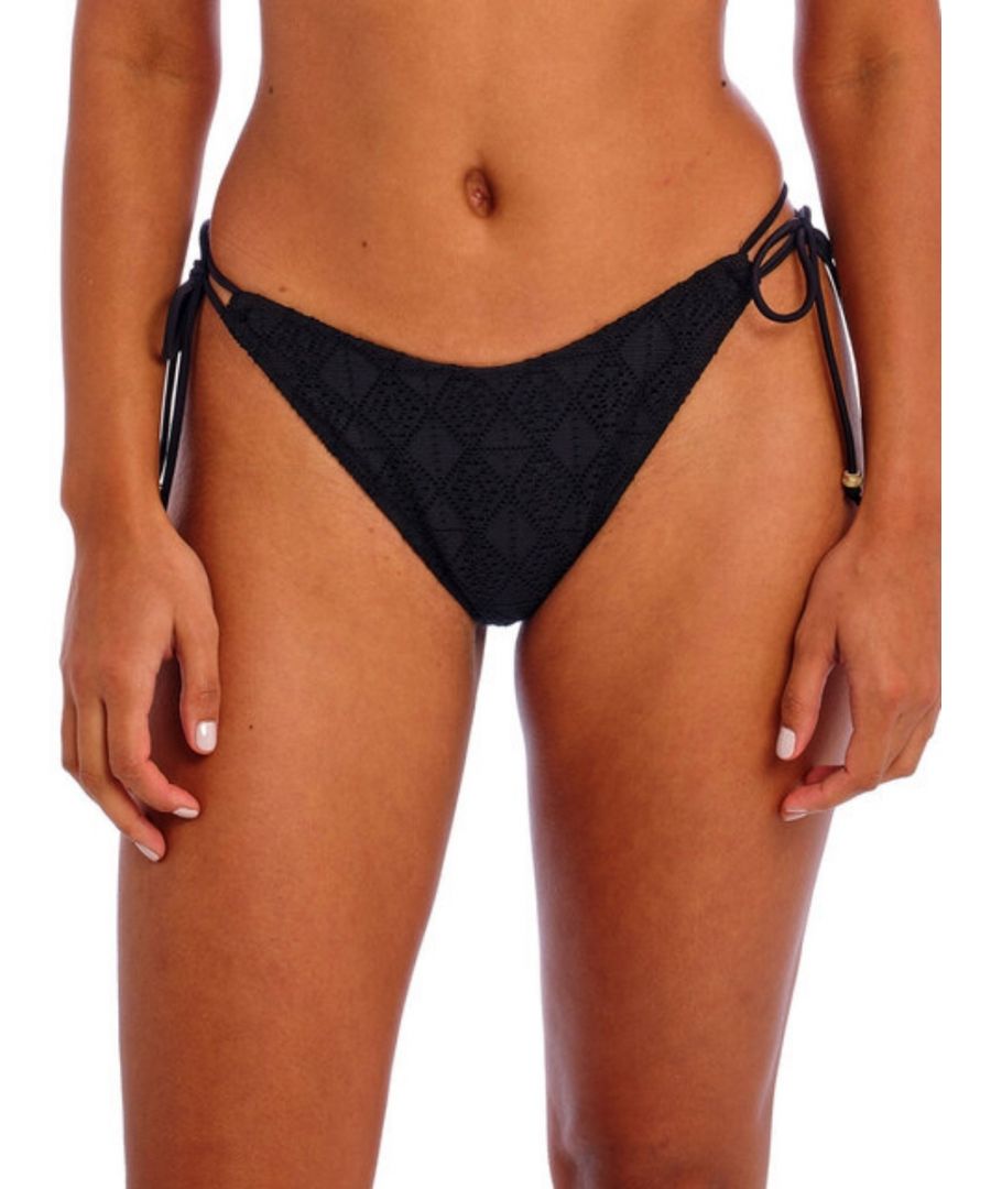 Freya Womens Nomad Nights Tieside Bikini Brief - Black Polyamide - Size Large