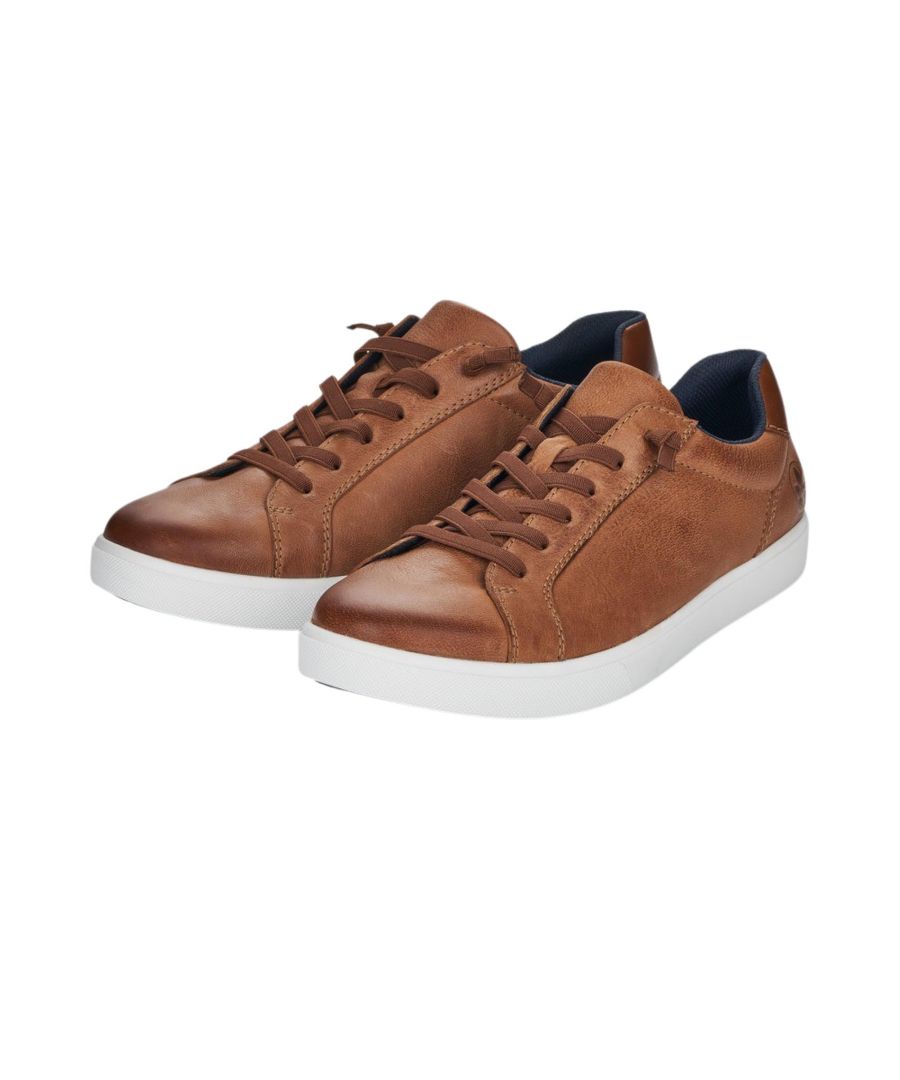 Mens Rieker Lace Up Trainers in brown.- Leather upper.- Lace up closure.- Padded collar.- TPR sole.- Leather and Synthetic upper  Textile lining.- Ref: B702022