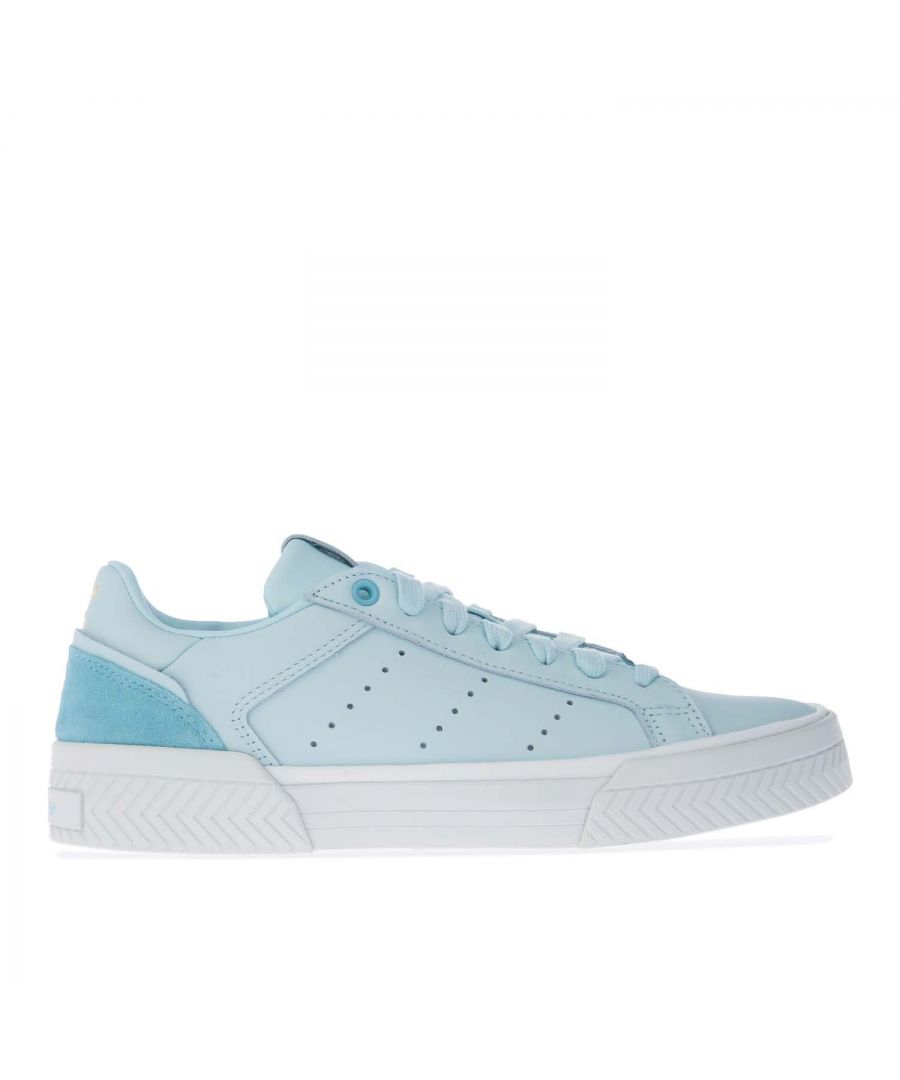 Womens adidas Orginals Court Tourino Trainers in mint.- Leather and synthetic suede upper.- Lace-up fastening. - Trefoil logo to heel and tongue.- Pops of colour and top metal eyelets.- Rubber outsole.- Leather upper  Textile lining  Synthetic sole. - Ref.: GV7171