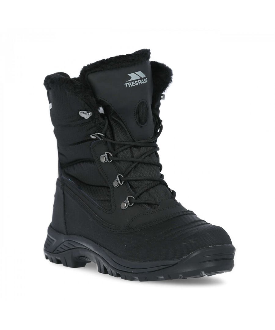 Upper: Textile/Action leather/TPR, Lining: Textile, Outsole: EVA/RB. Snowboot. Waterproof membrane. Insulated and warm fleece lined. Cushioned footbed. Arch stabilising and supportive shank.