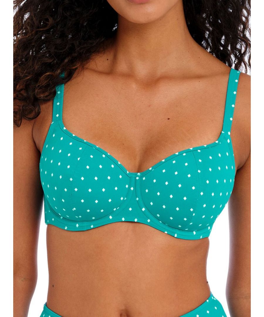 Freya Womens Jewel Cove Sweetheart Bikini Top - Green Polyamide - Size 38G