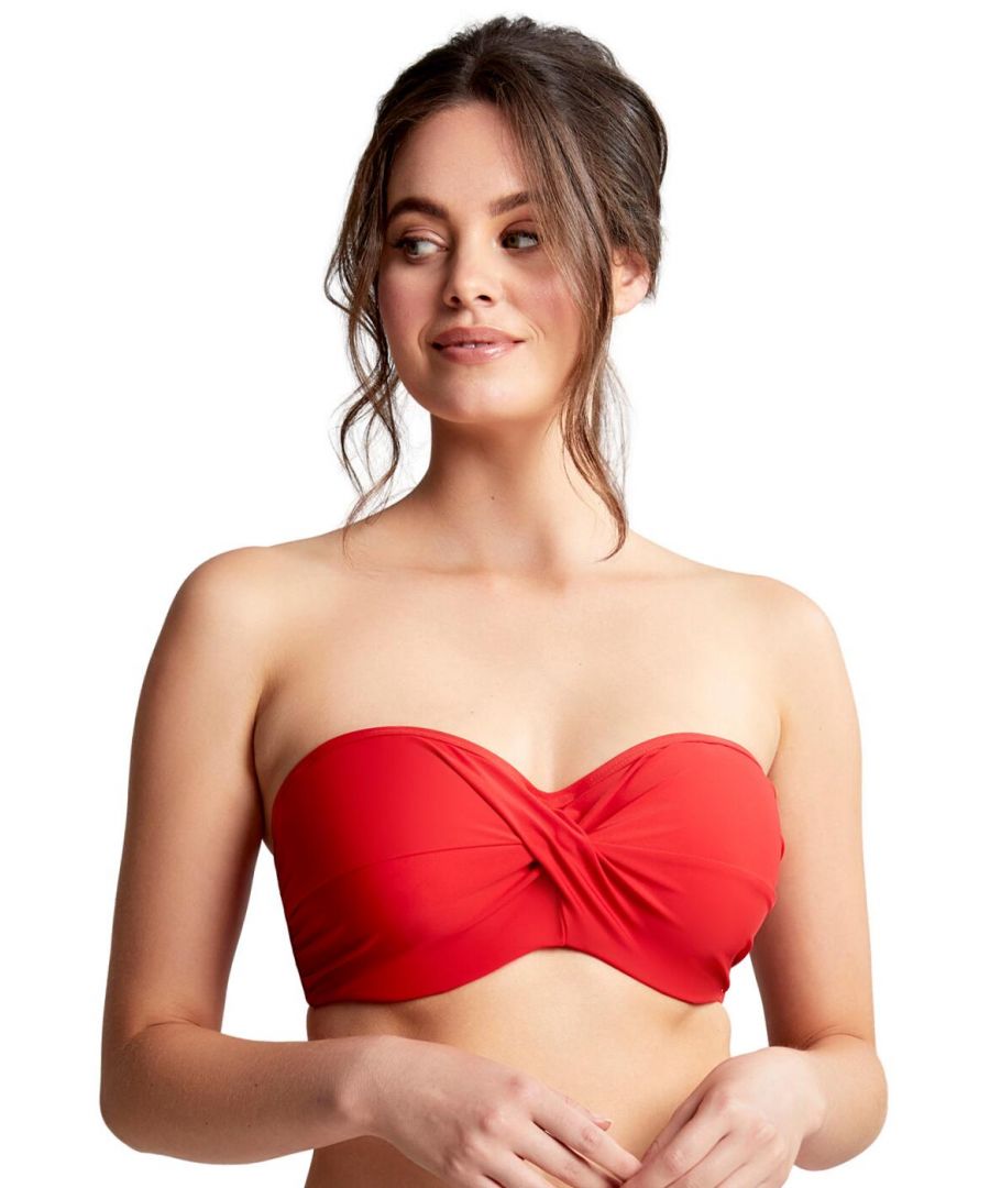 Panache Lingerie Womens SW1303 Anya Riva Bandeau Bikini Top - Red Elastane - Size 32D