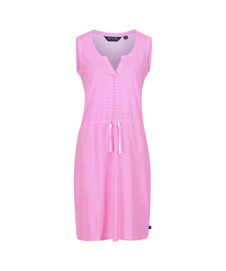 Regatta Womens/Ladies Fahari Stripe Shift Casual Dress (Neon Pink)
