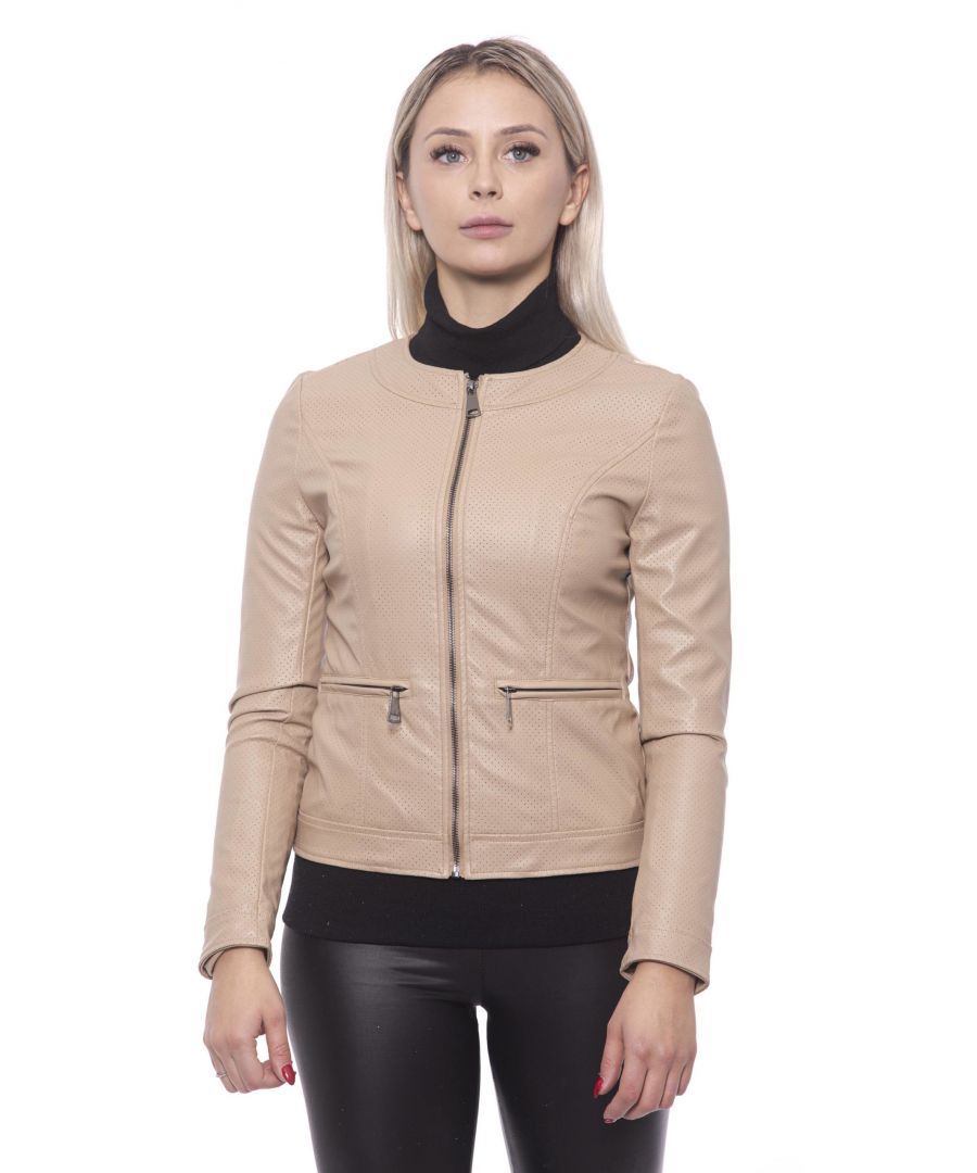 Woman Slim Jacket In Perforated Eco-leather. She Zip Closure. Welt Pockets With Zip. length:medium style:zipper material:leather type:bomber